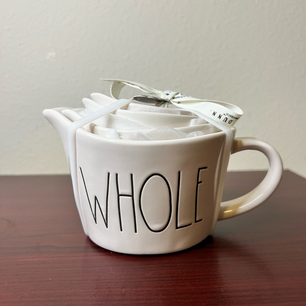 White Ceramic cups set by Rae Dunn
